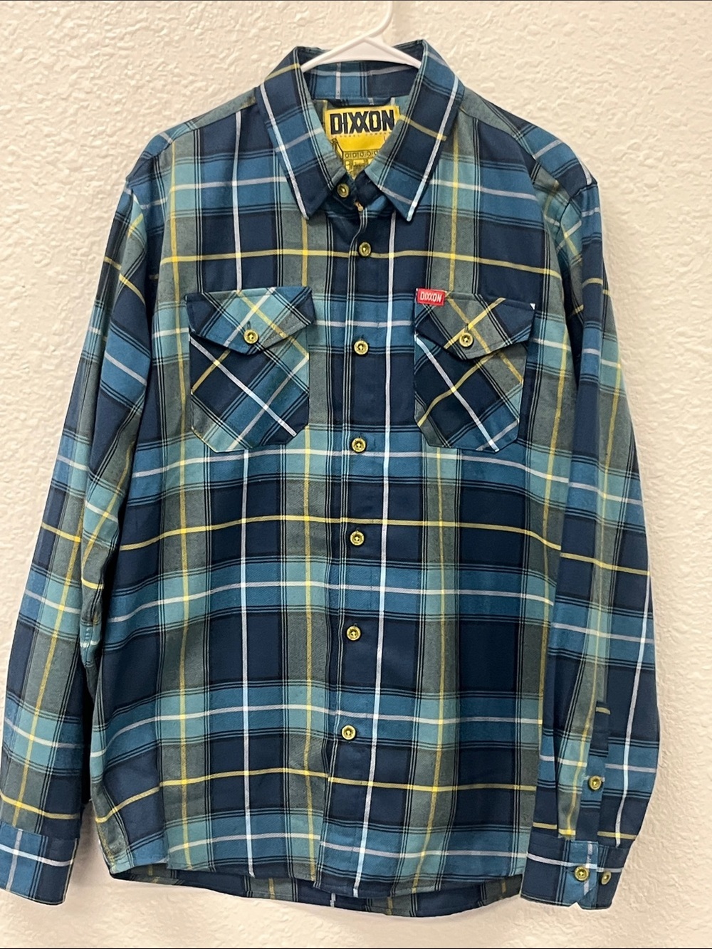 DIXXON “The Complex”Men’s Navy and Light Blue Plaid Button-Down Shirt
#1088